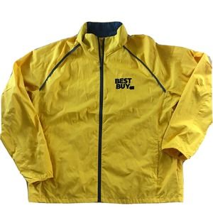 Best Buy Yellow Mens 2XL Windbreaker Employee Rain Shell Lightweight Jacket